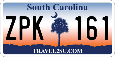 SC license plate ZPK161