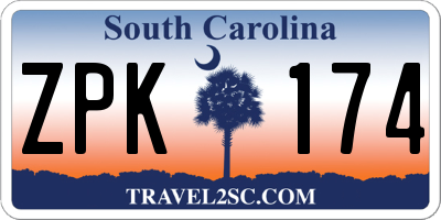 SC license plate ZPK174