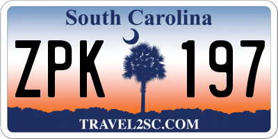 SC license plate ZPK197