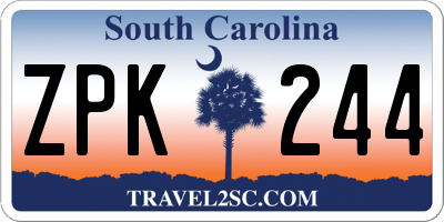 SC license plate ZPK244