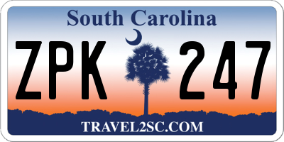 SC license plate ZPK247