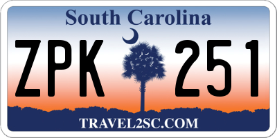 SC license plate ZPK251