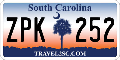 SC license plate ZPK252