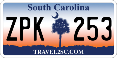 SC license plate ZPK253