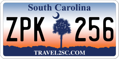 SC license plate ZPK256