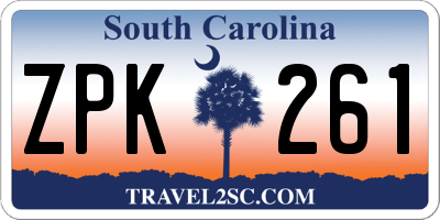SC license plate ZPK261
