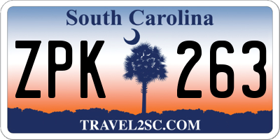 SC license plate ZPK263