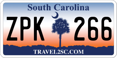 SC license plate ZPK266