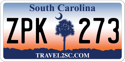 SC license plate ZPK273