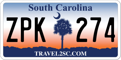 SC license plate ZPK274