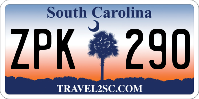 SC license plate ZPK290