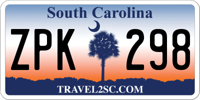 SC license plate ZPK298