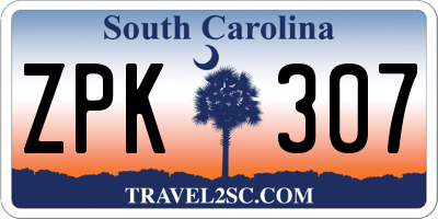 SC license plate ZPK307
