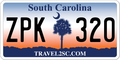 SC license plate ZPK320