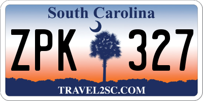 SC license plate ZPK327