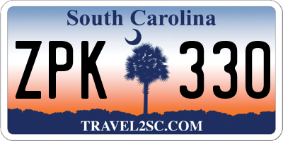 SC license plate ZPK330