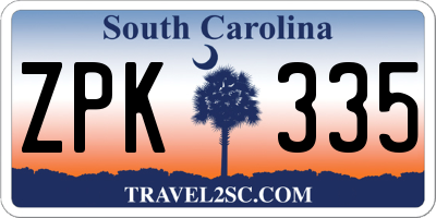 SC license plate ZPK335