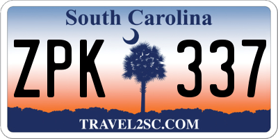 SC license plate ZPK337