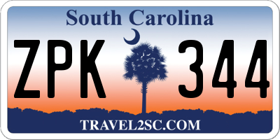 SC license plate ZPK344