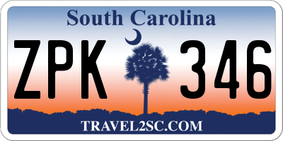 SC license plate ZPK346