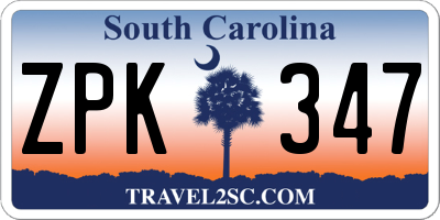 SC license plate ZPK347