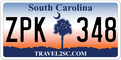 SC license plate ZPK348