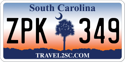 SC license plate ZPK349