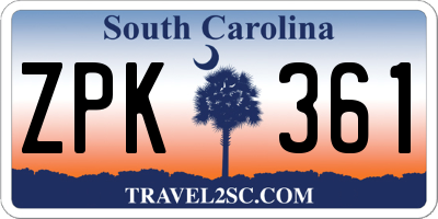 SC license plate ZPK361