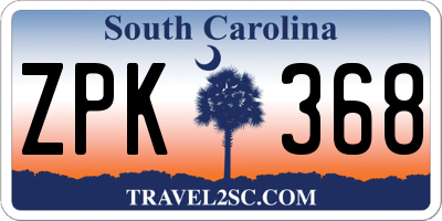 SC license plate ZPK368