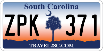SC license plate ZPK371