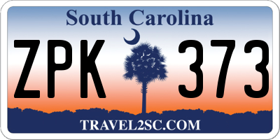 SC license plate ZPK373