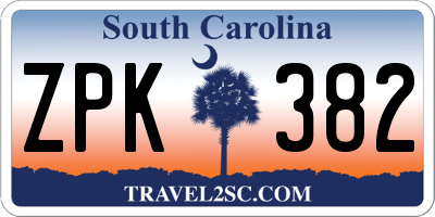 SC license plate ZPK382