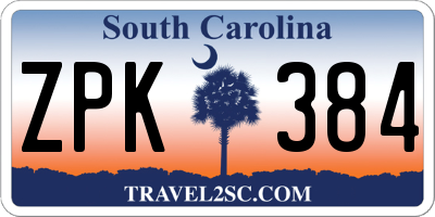 SC license plate ZPK384
