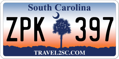 SC license plate ZPK397