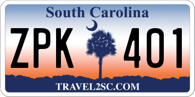 SC license plate ZPK401