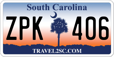 SC license plate ZPK406