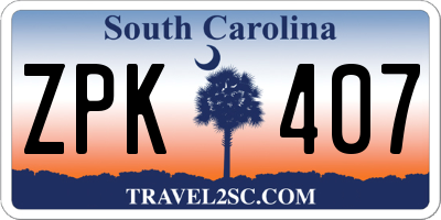 SC license plate ZPK407