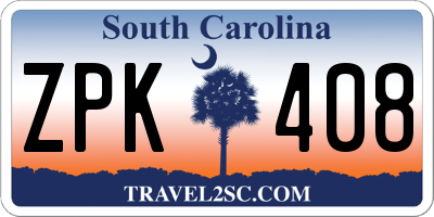SC license plate ZPK408