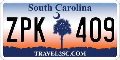 SC license plate ZPK409