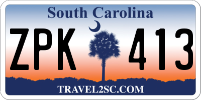 SC license plate ZPK413