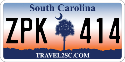 SC license plate ZPK414