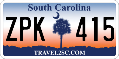SC license plate ZPK415