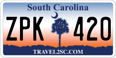 SC license plate ZPK420