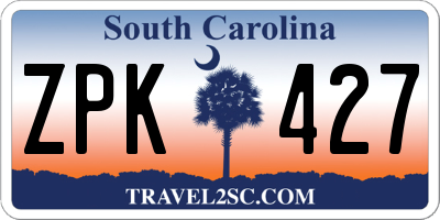 SC license plate ZPK427