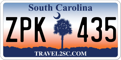 SC license plate ZPK435