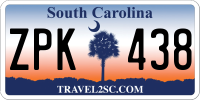 SC license plate ZPK438