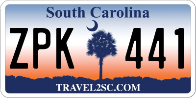 SC license plate ZPK441