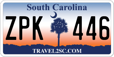 SC license plate ZPK446