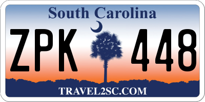 SC license plate ZPK448