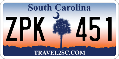SC license plate ZPK451